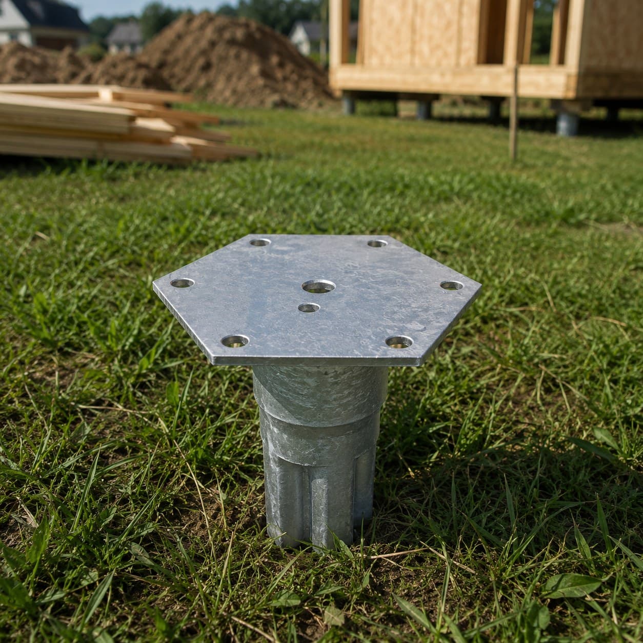 C1 uzgalis saliekamajam skrūvpālim ø 76 mm, karsti cinkots