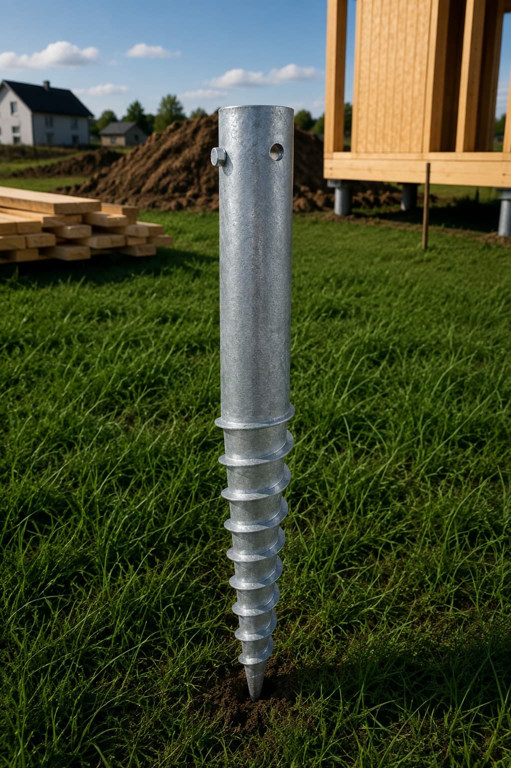 Skrūvpālis ø 100 mm, 3xM16, cinkots