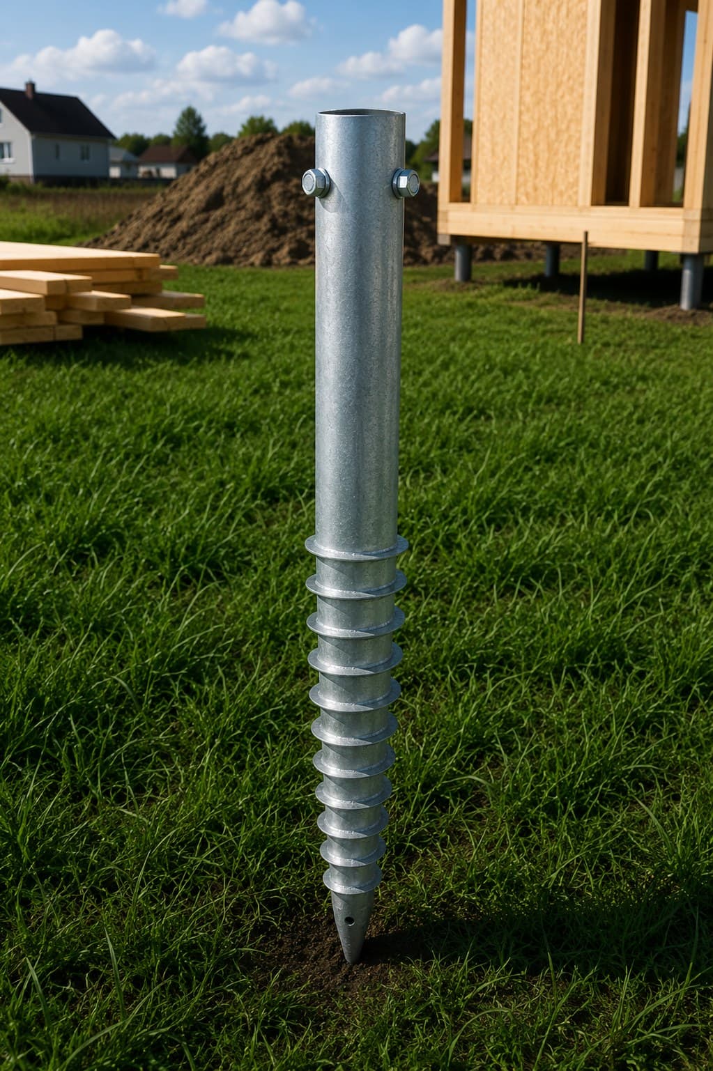 Skrūvpālis ø 89 mm, 3xM16, cinkots