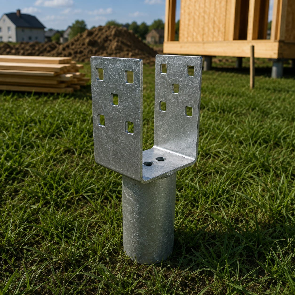 Adapteris skrūvpālim 100x100 mm, cinkots