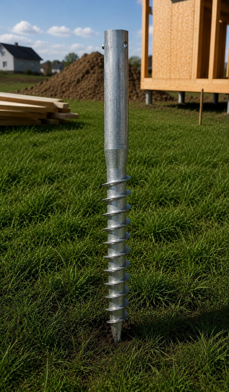 Skrūvpālis ø 63 mm, paredzēts stabiem ø 38 mm un ø 48 mm, cinkots